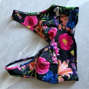 Floral Black Crop Top